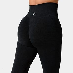 Kamo Fitness Eos Seamless Scrunch Leggings (Black Beauty, L)